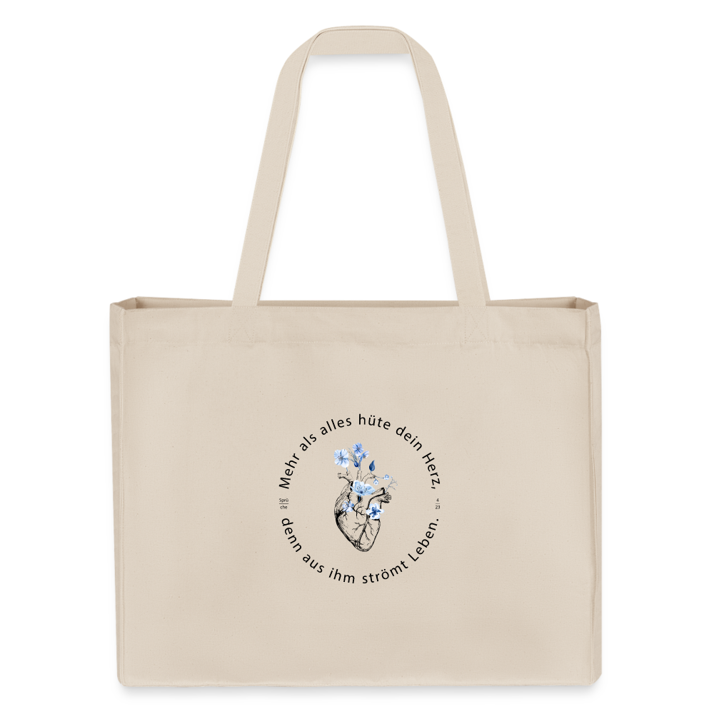 Behüte dein Herz - Stofftasche - Naturweiß