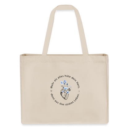 Behüte dein Herz - Stofftasche - Naturweiß