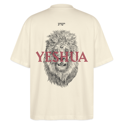 Yeshua Backprint weiß/beige - Unisex Oversized T-Shirt - Weißgrau