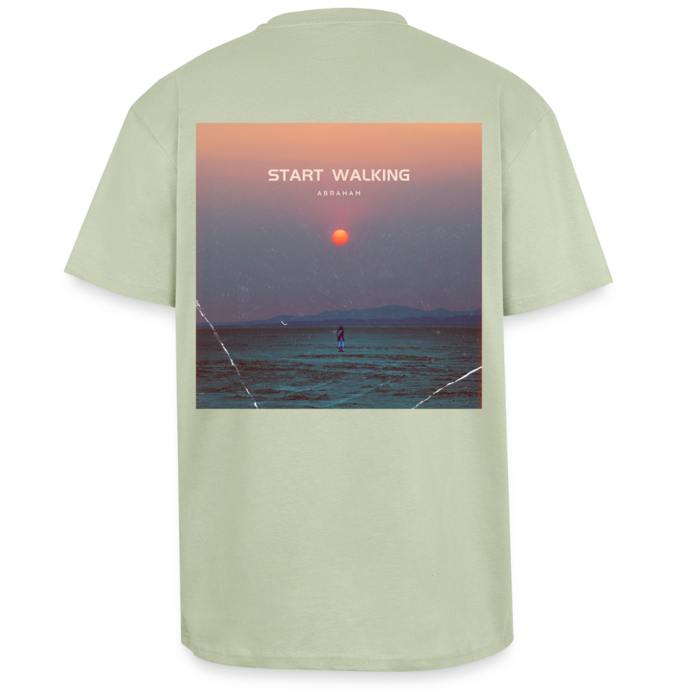 Start Walking - Oversized Unisex T-Shirt - Leichtes Salbeigrün 