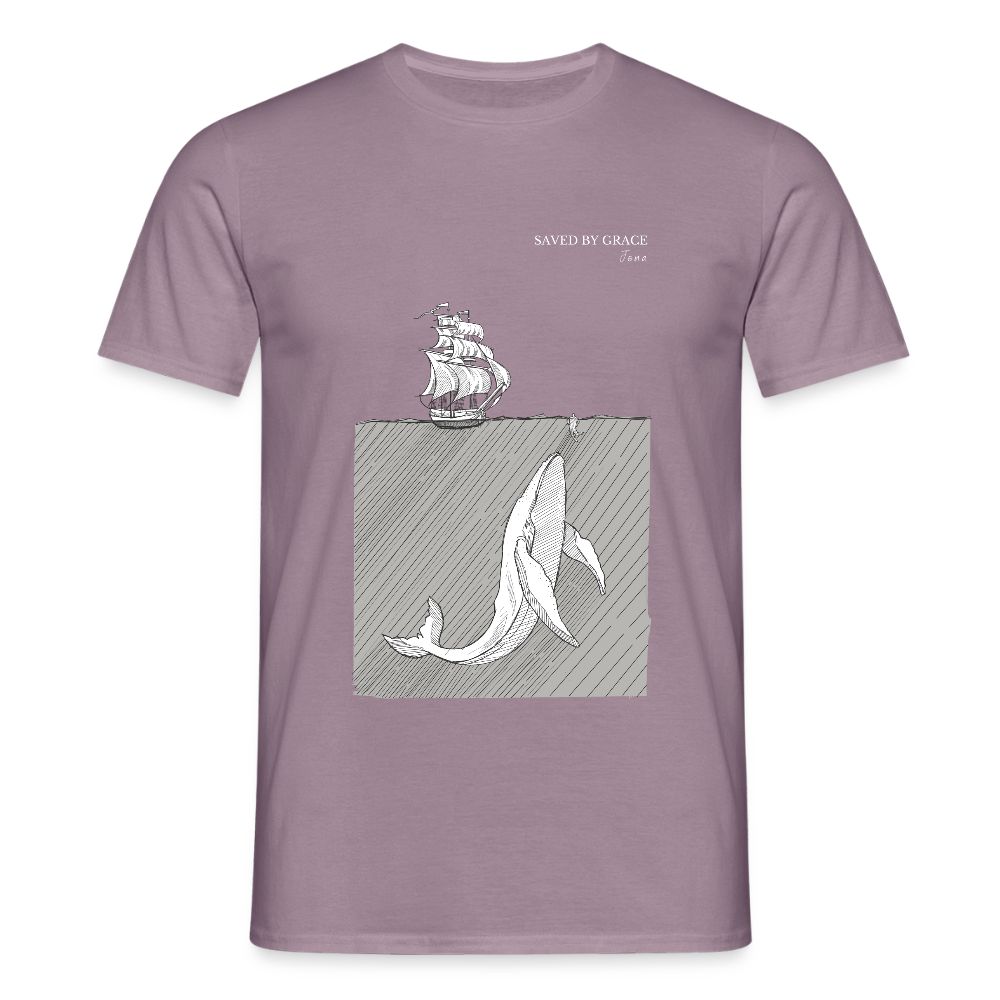 saved by grace - Männer T-Shirt - Lilagrau 