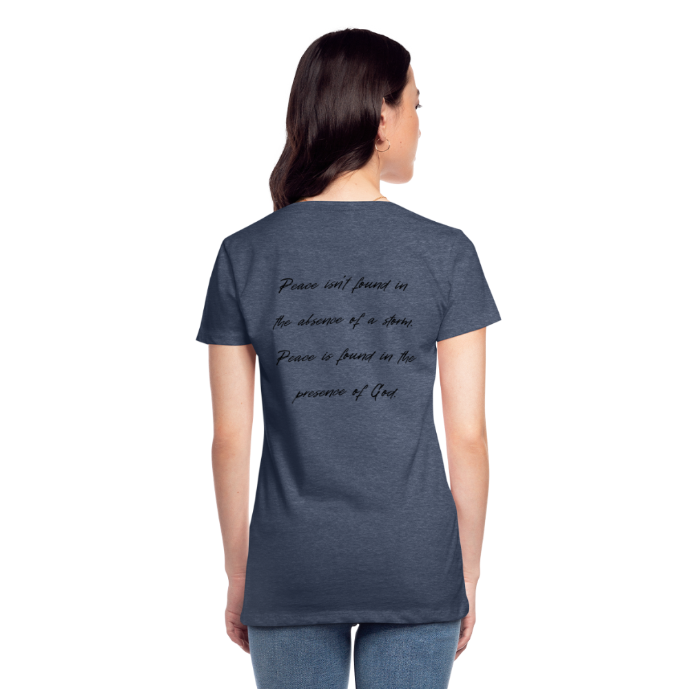 Peace in his presence - Frauen T-Shirt - Blau meliert