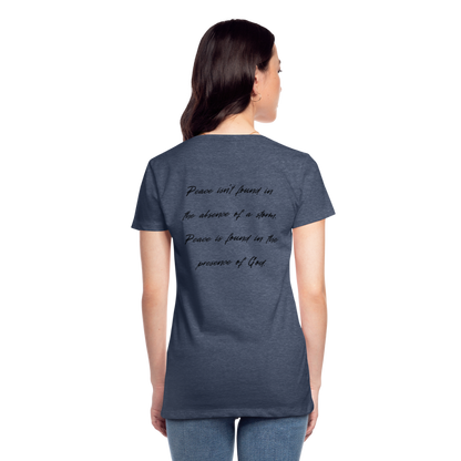 Peace in his presence - Frauen T-Shirt - Blau meliert