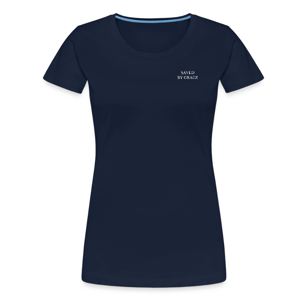 saved by grace - Backprint Frauen T-Shirt - Navy
