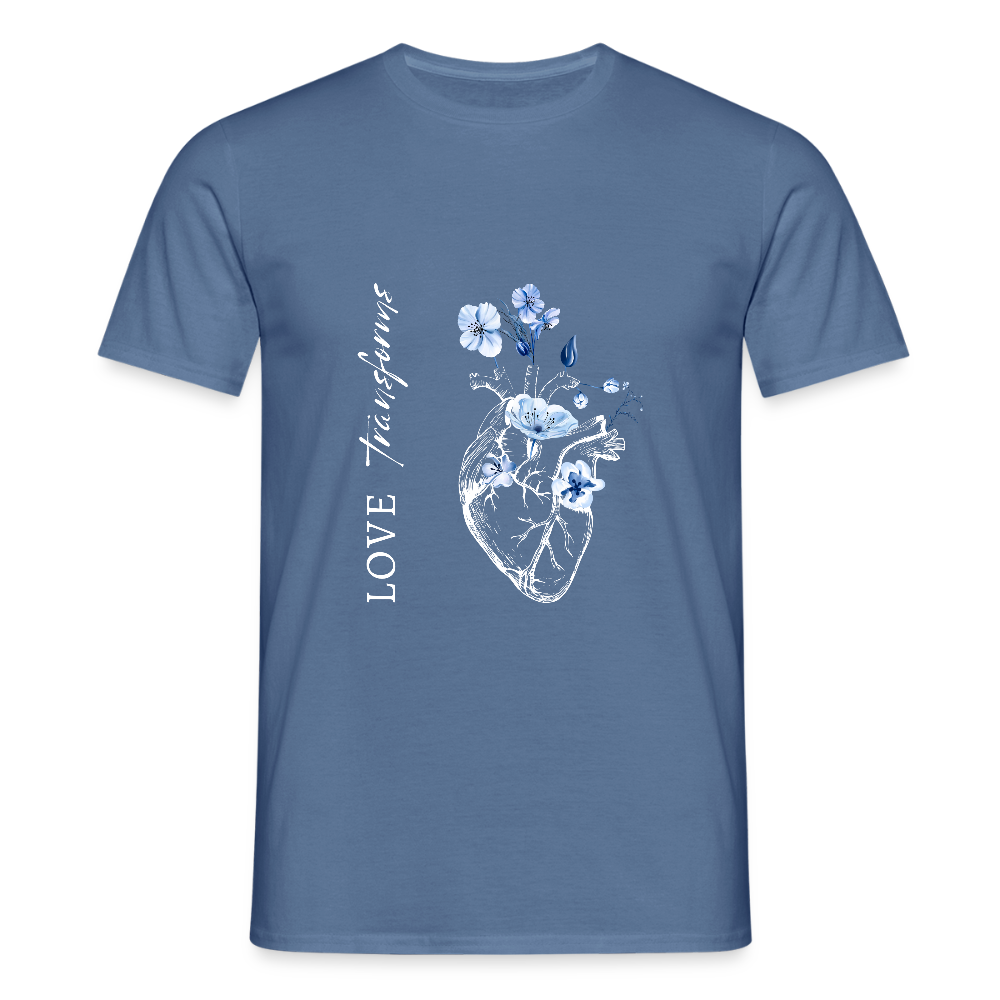 Love transforms - Männer T-Shirt - Taubenblau 