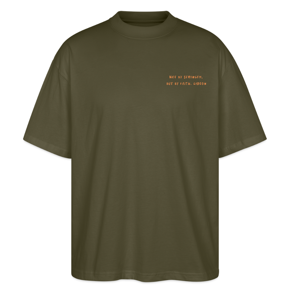 but by faith - Unisex Oversized T-Shirt - Khaki