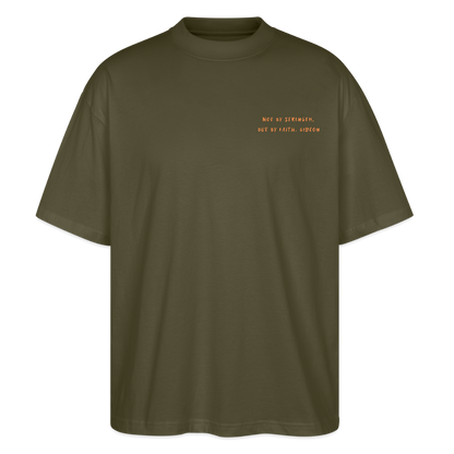 but by faith - Unisex Oversized T-Shirt - Khaki
