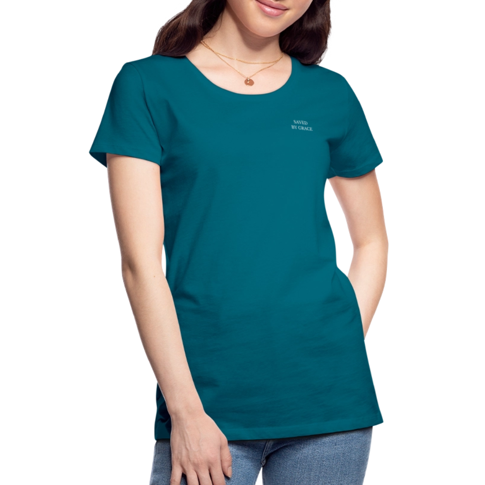 saved by grace - Backprint Frauen T-Shirt - Divablau