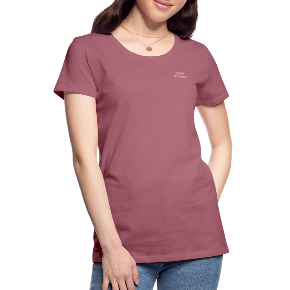 saved by grace - Backprint Frauen T-Shirt - Malve