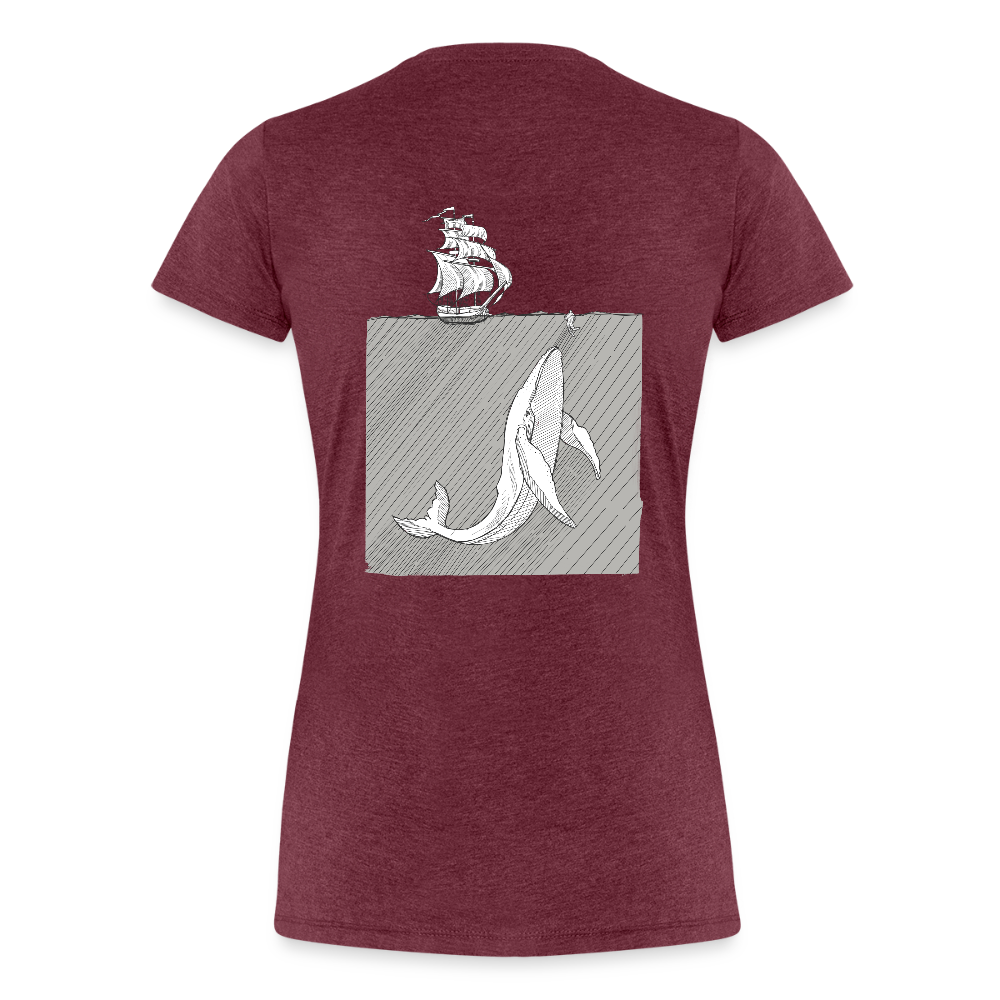 saved by grace - Backprint Frauen T-Shirt - Bordeauxrot meliert