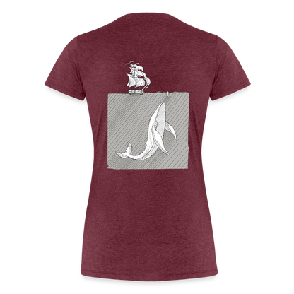 saved by grace - Backprint Frauen T-Shirt - Bordeauxrot meliert