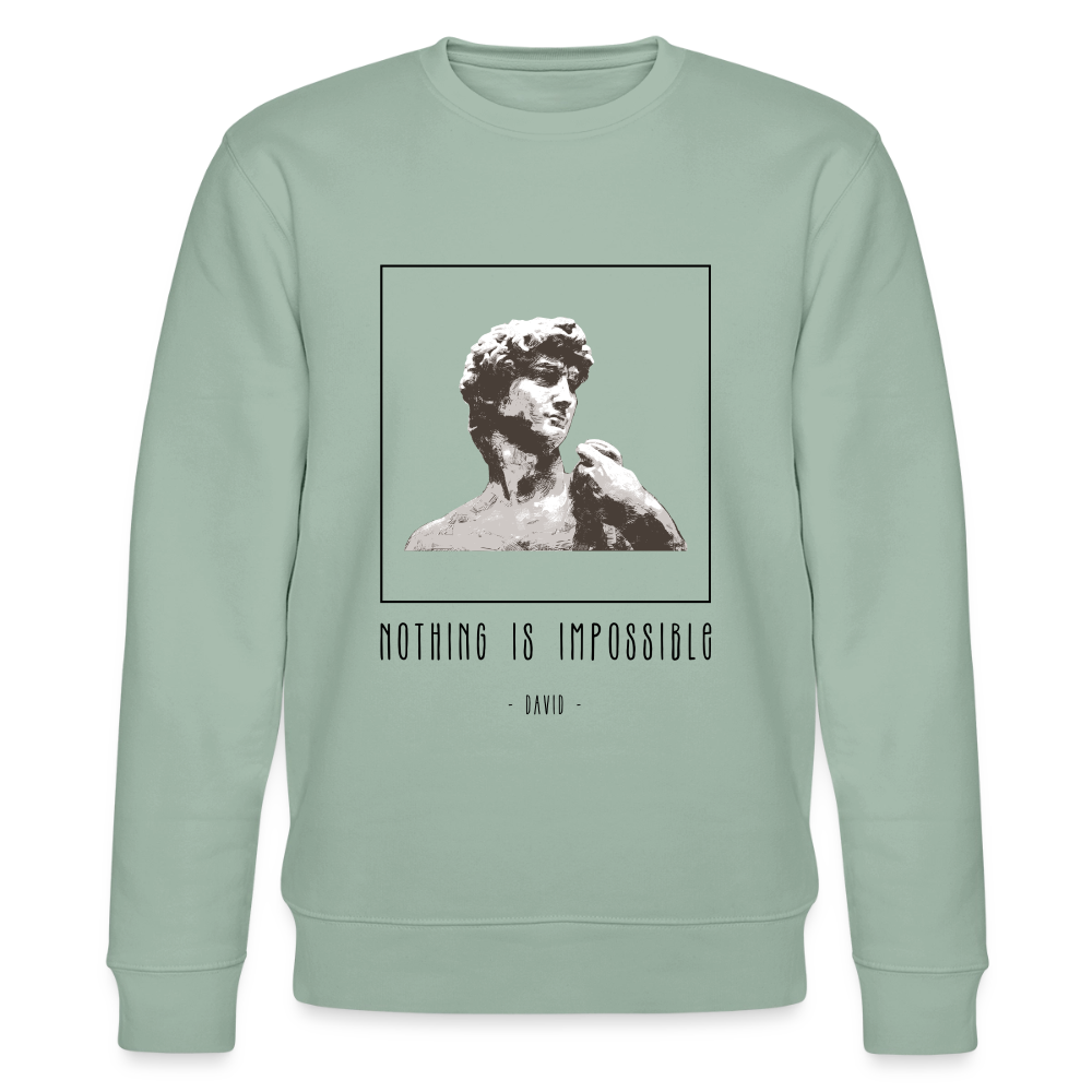 Nichts ist unmöglich - Unisex Bio-Sweatshirt - Helles Graugrün