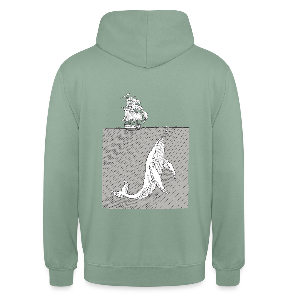 saved by grace - Backprint Unisex Hoodie - Graugrün