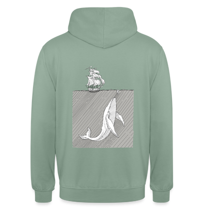 saved by grace - Backprint Unisex Hoodie - Graugrün