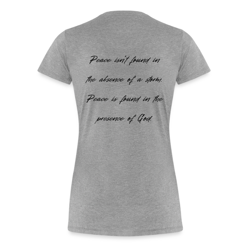 Peace in his presence - Frauen T-Shirt - Grau meliert