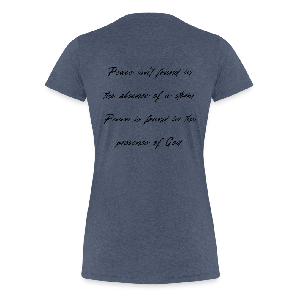 Peace in his presence - Frauen T-Shirt - Blau meliert