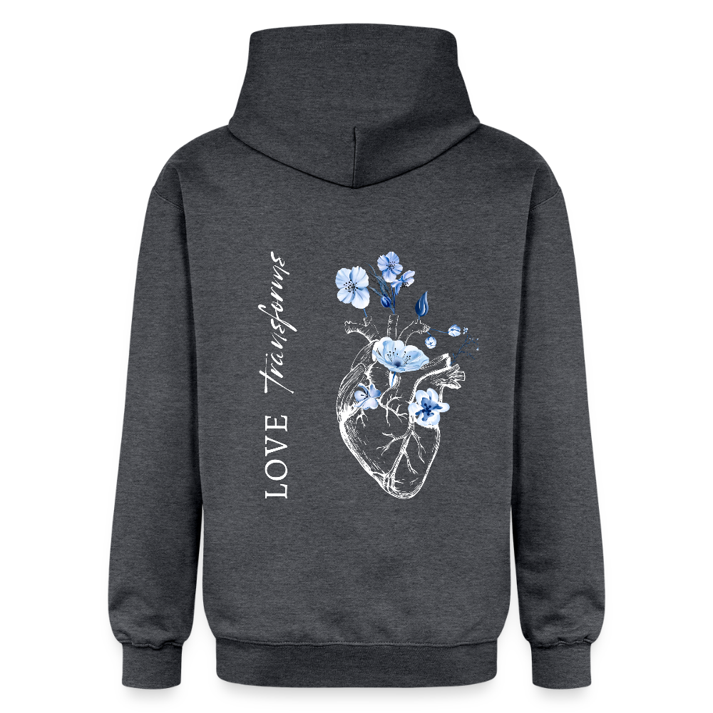 Love transforms - Unisex Hoodie - Dunkelgrau meliert