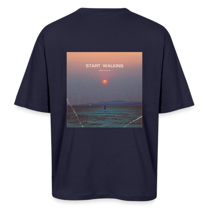 Start Walking - Oversized Unisex T-Shirt - Navy